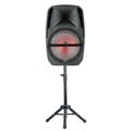 Qfx Qfx RA53944 15 in. Portable Party Speaker with Wireless Microphone & Stand; Black RA53944